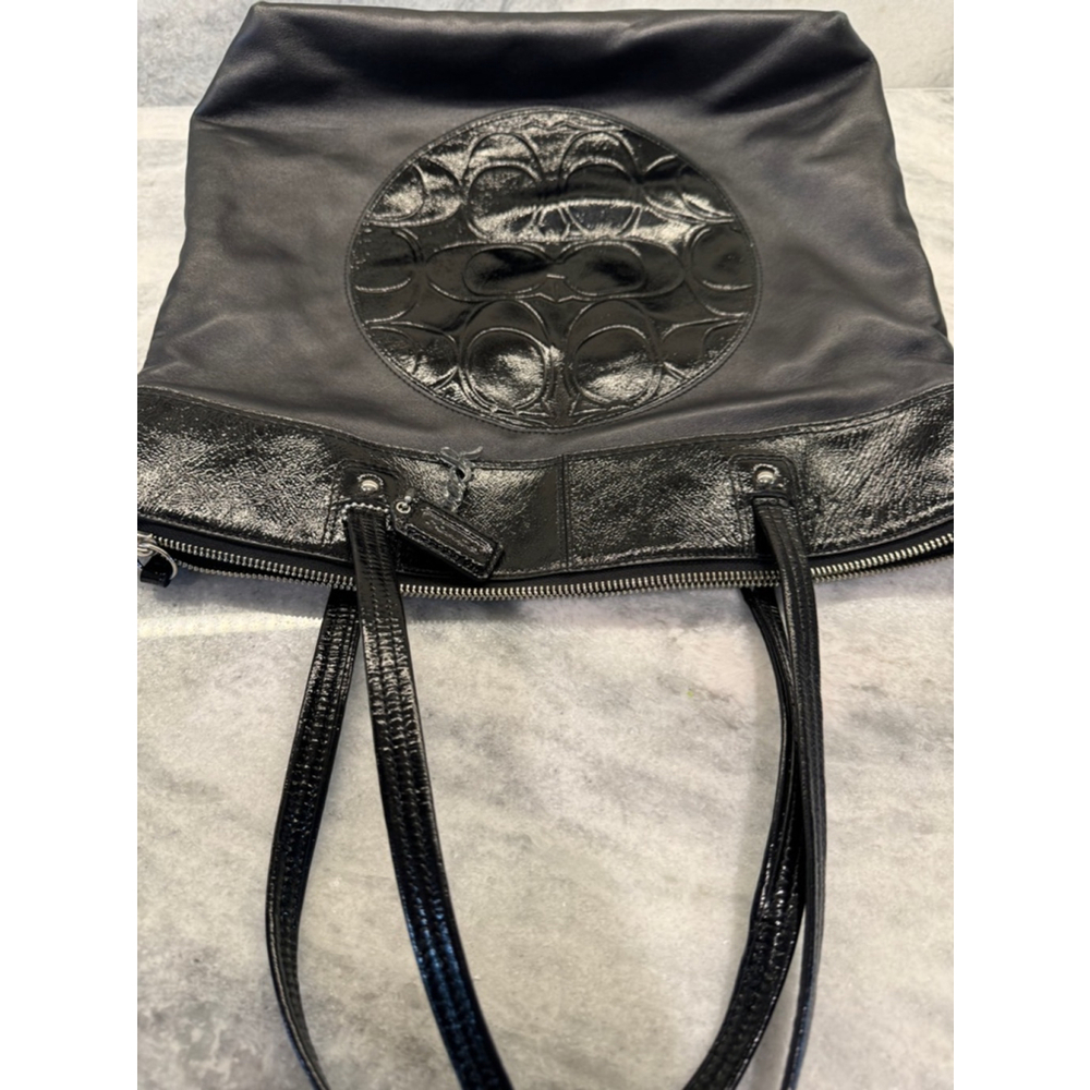 Women's Coach Black Laura Black Tote Bag Large - Picture 4 of 9